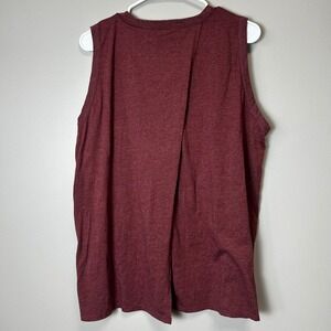 Pendleton Womens XL Heather Burgundy Red Split Back Sleeveless Tank Top Shirt